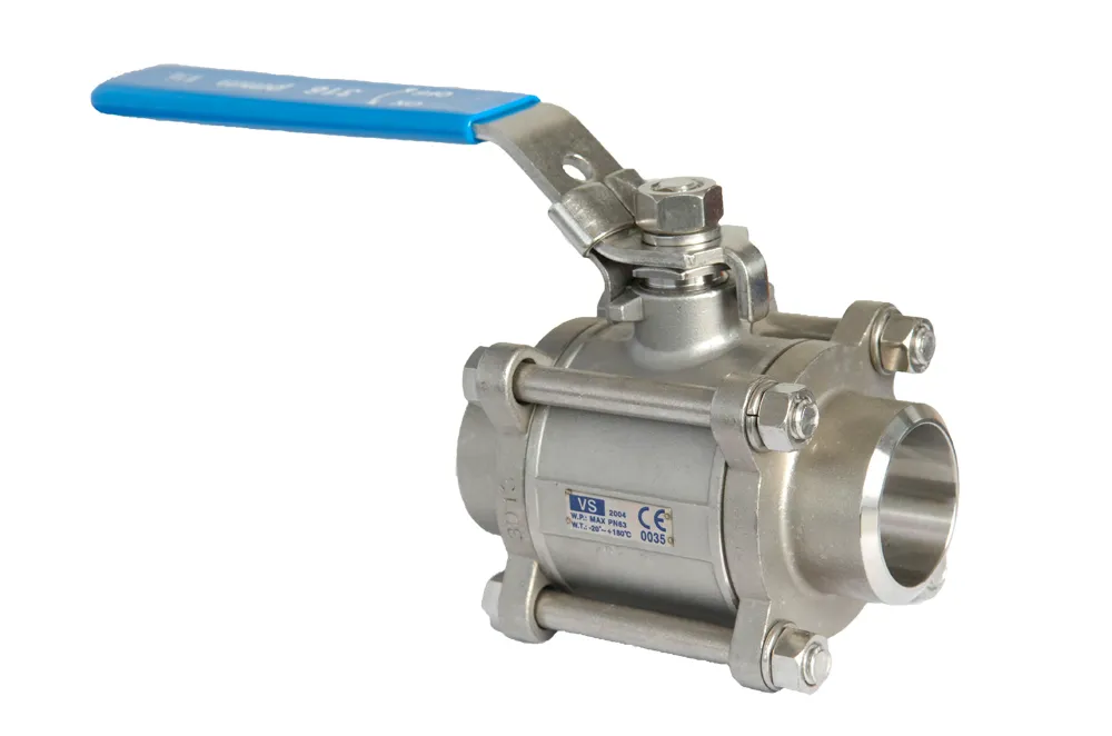 RVS 316L 1.4404 Kogelkraan 3-delig las/las 1" L=79 mm