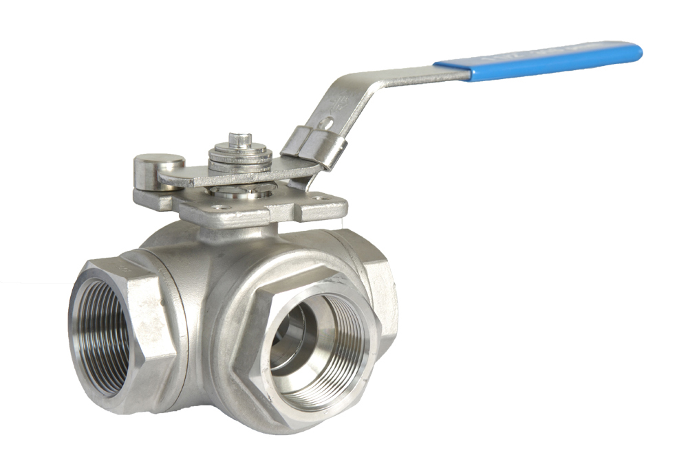 RVS 316L 1.4404 Kogelkraan 3-weg bi/bi L BSP 3/4" L=85 mm