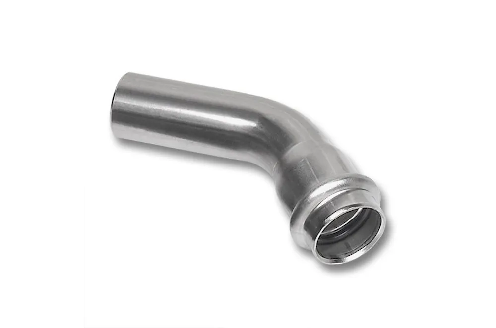RVS 316L 1.4404 NiroSan Press bocht 45 gr M/F EN10352 35 mm
