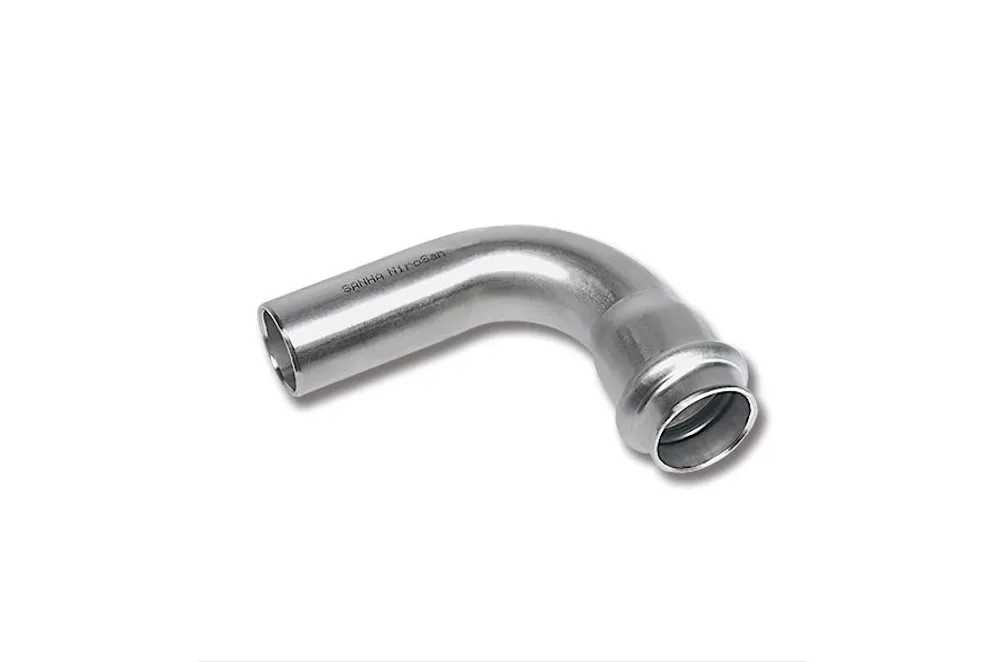 RVS 316L 1.4404 NiroSan Press bocht 90 gr M/F EN10352 15 mm