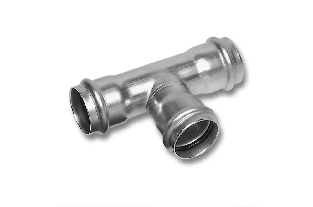 RVS 316L 1.4404 NiroSan Press verloop teestuk F/F/F EN10352 108x42x108 mm
