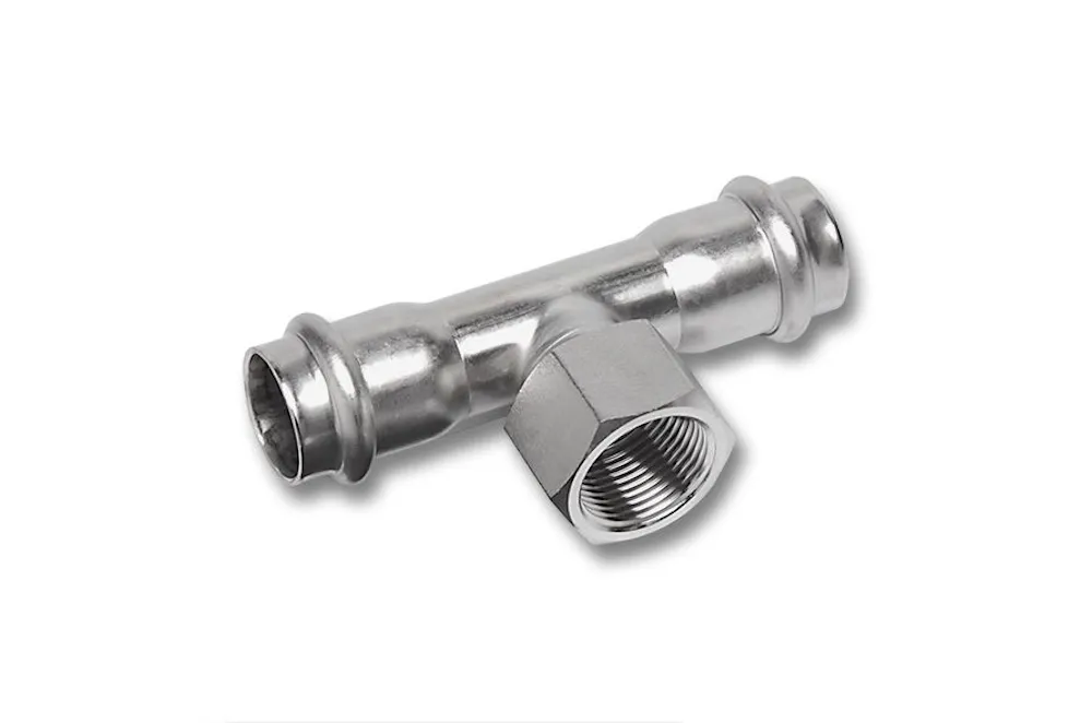 RVS 316L 1.4404 NiroSan Press verloop teestuk F/bi BSP/F EN10226 35x1.1/4"x35 mm
