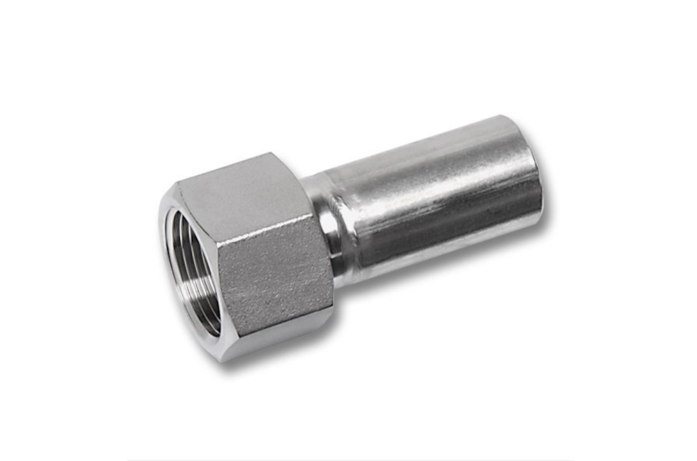 SS 316L 1.4404 NiroSan Press reducing coupling M/in BSP EN10226 15 mm x 1/2"