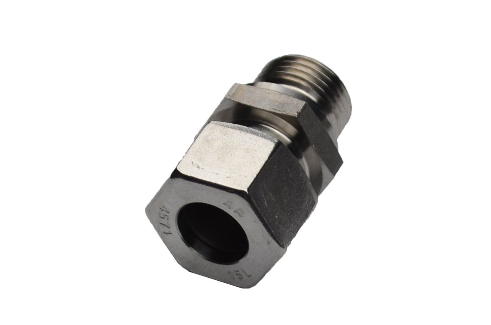 RVS 316TI 1.4571 Snijringkoppeling rechte inschroef knel/bu L BSP 12 mm x 3/4"