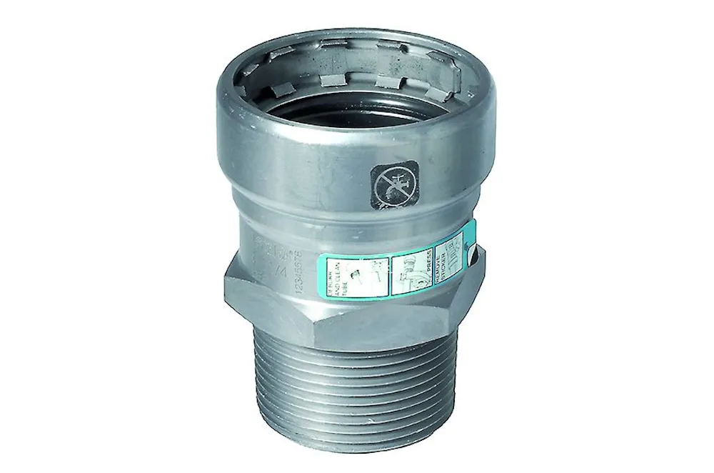 Staal SANHA Heavy Steel Press verloopnippel P/bu BSP 21,3 mm x 1/2"