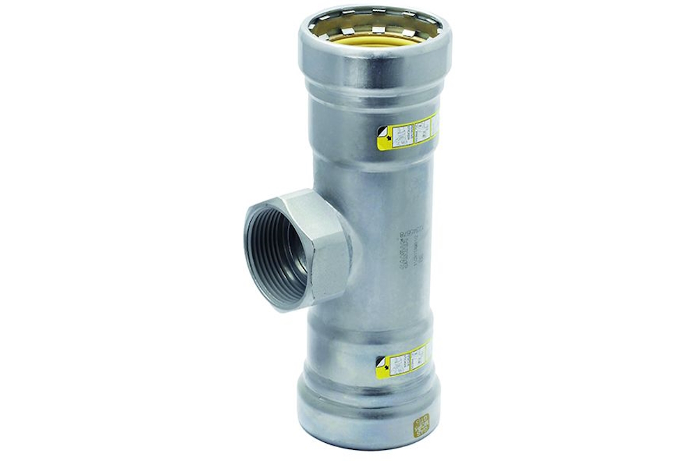 Staal SANHA Heavy Steel Press verloop teestuk P/bi BSP/P Gas 42,4x3/4"x42,4 mm