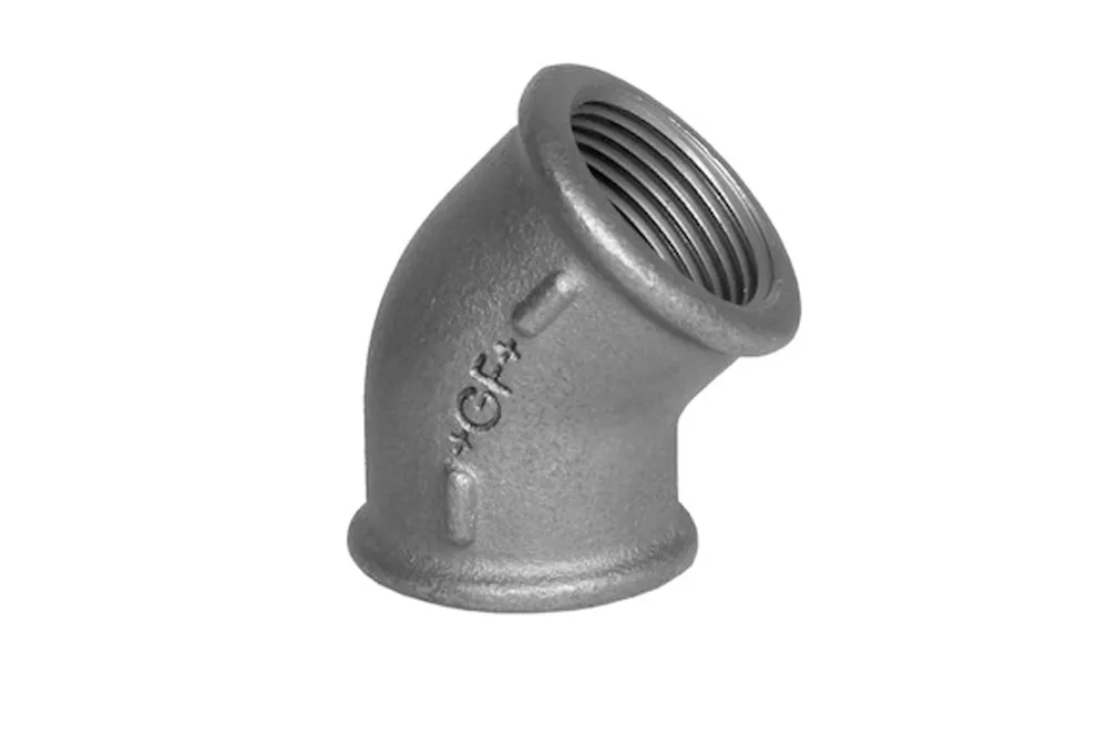 Mall. verzinkt Knie 45 gr bi/bi (nr 120) BSP 3/8"